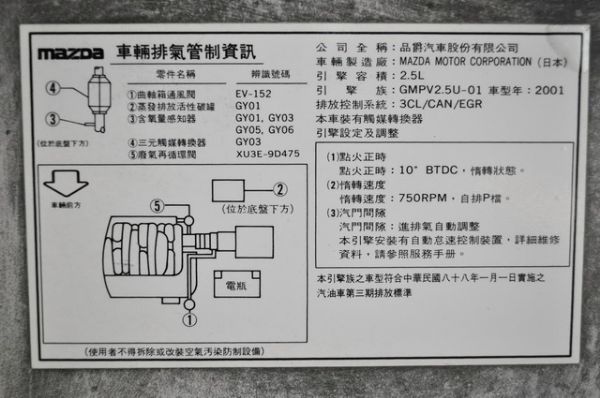 2000年//馬自達MPV2.5L 照片10