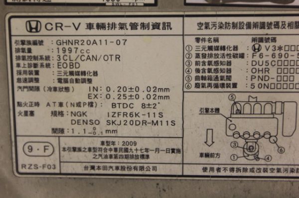 09 HONDA CRV 2.0  照片10