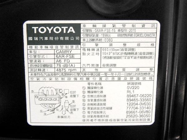 CAMRY2.0免頭款免保人超貸 照片10